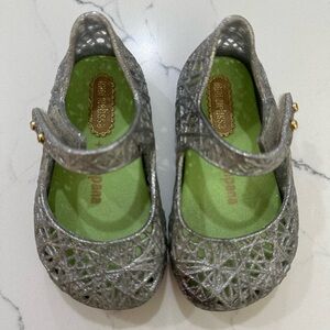 Mini Melissa + Campana Silver Jelly Baby Toddler Shoes Size 5